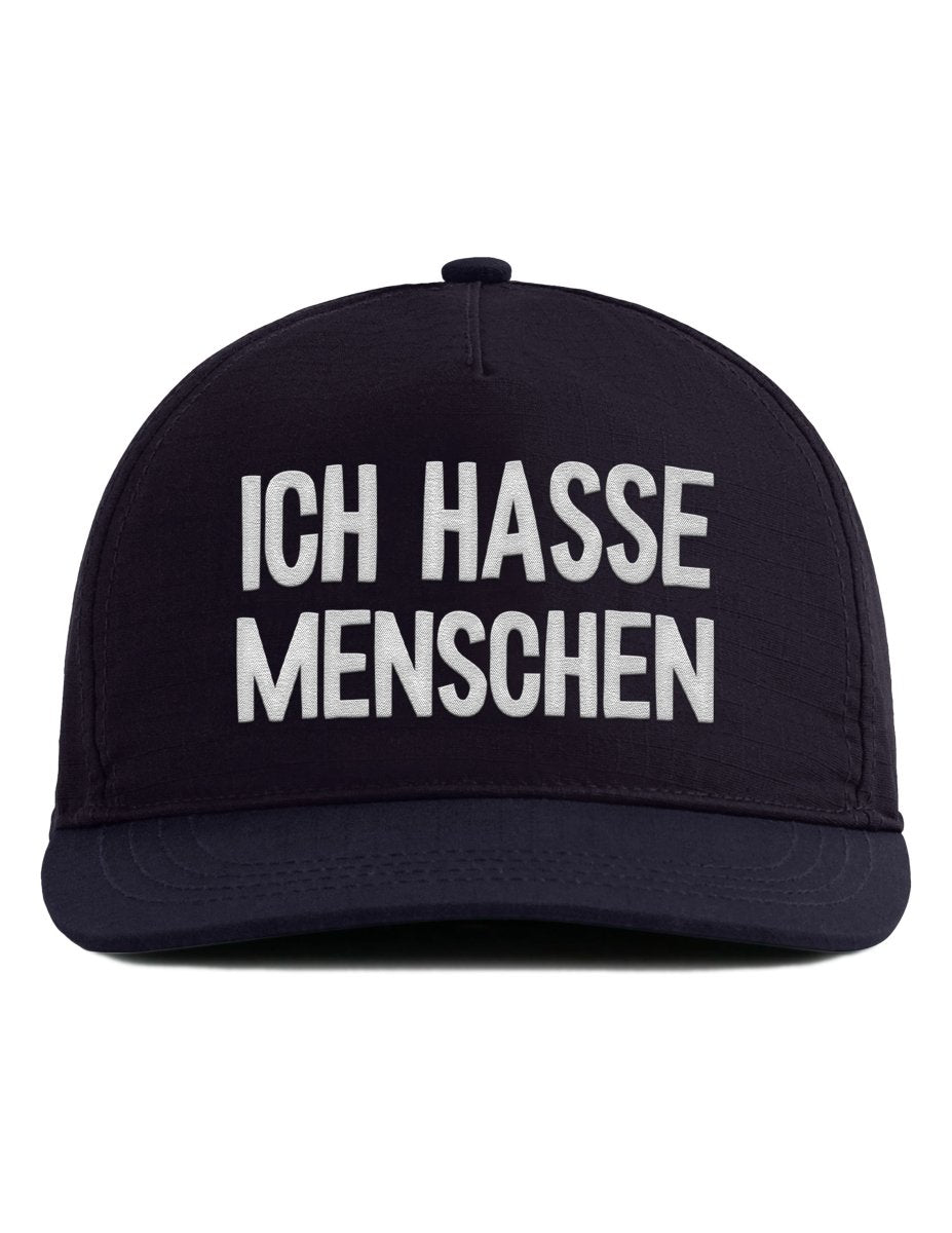 Snapback Cap – Ich hasse Menschen – Bestickt – Unisex Basecap - Schwarzer - Kaffee