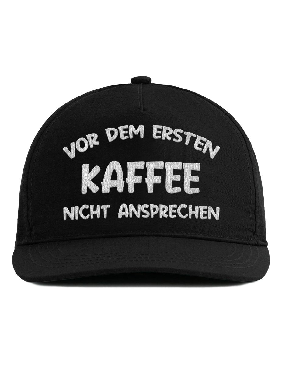 Snapback Cap – Vor dem ersten Kaffee nicht ansprechen – Unisex Basecap - Bestickt - Schwarzer - Kaffee