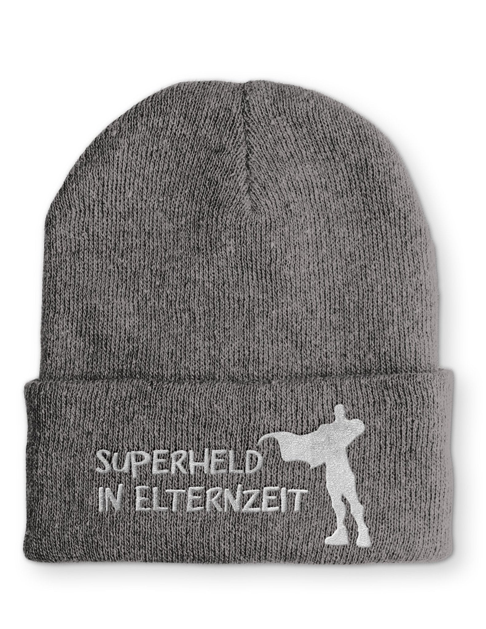 Superheld in Elternzeit Beanie Mütze mit Spruch - tshirtladen - Mütze