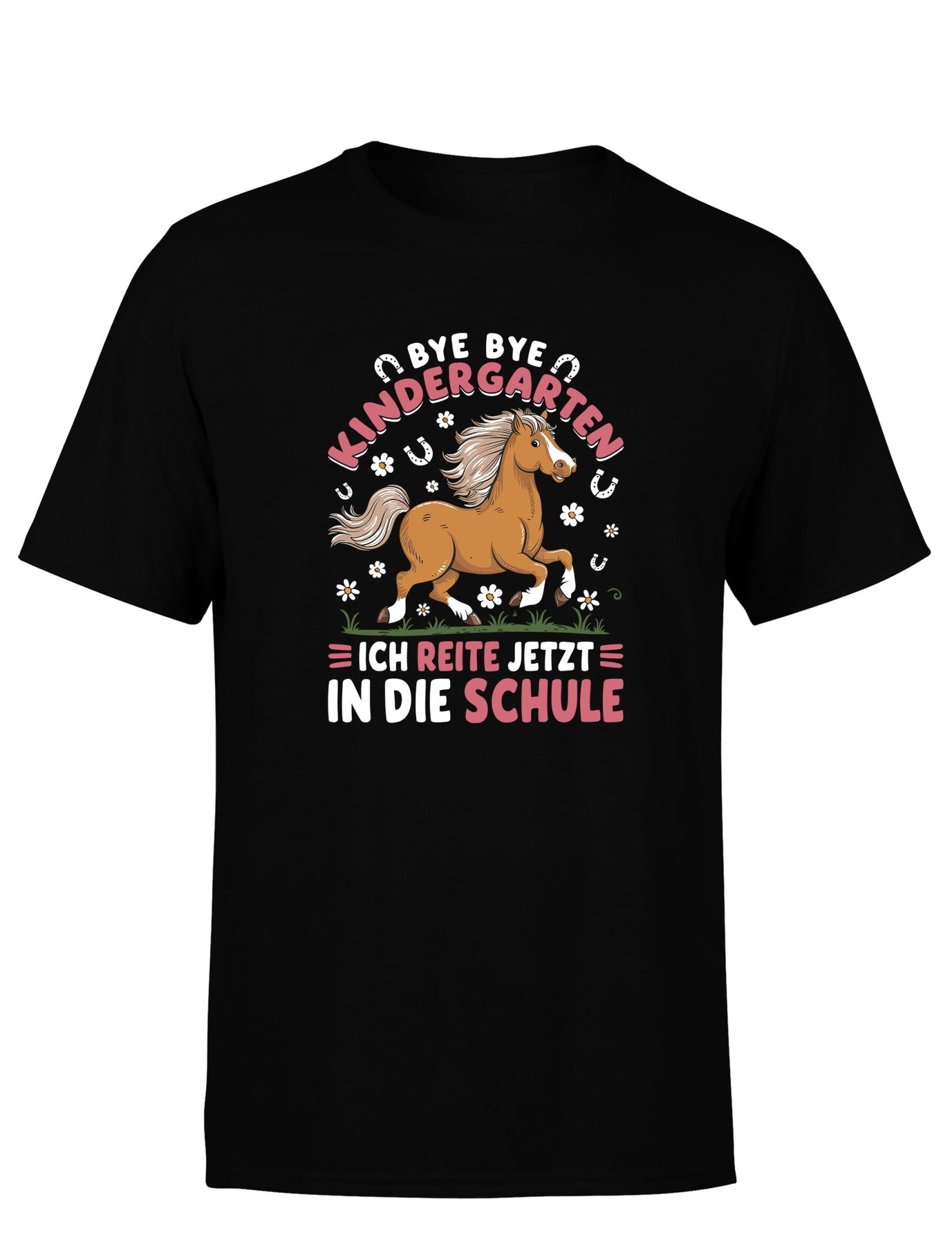 T-Shirt Bye Bye Kindergarten Pferd Schulanfang Shirt Kinder Mit Pferdemotiv - tshirtladen - T-Shirt