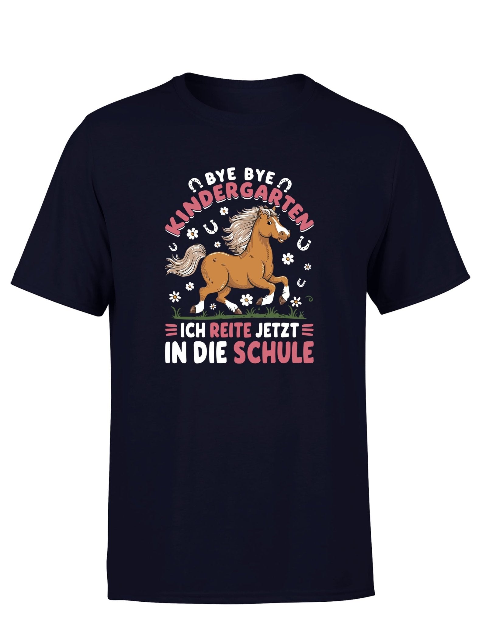 T-Shirt Bye Bye Kindergarten Pferd Schulanfang Shirt Kinder Mit Pferdemotiv - tshirtladen - T-Shirt