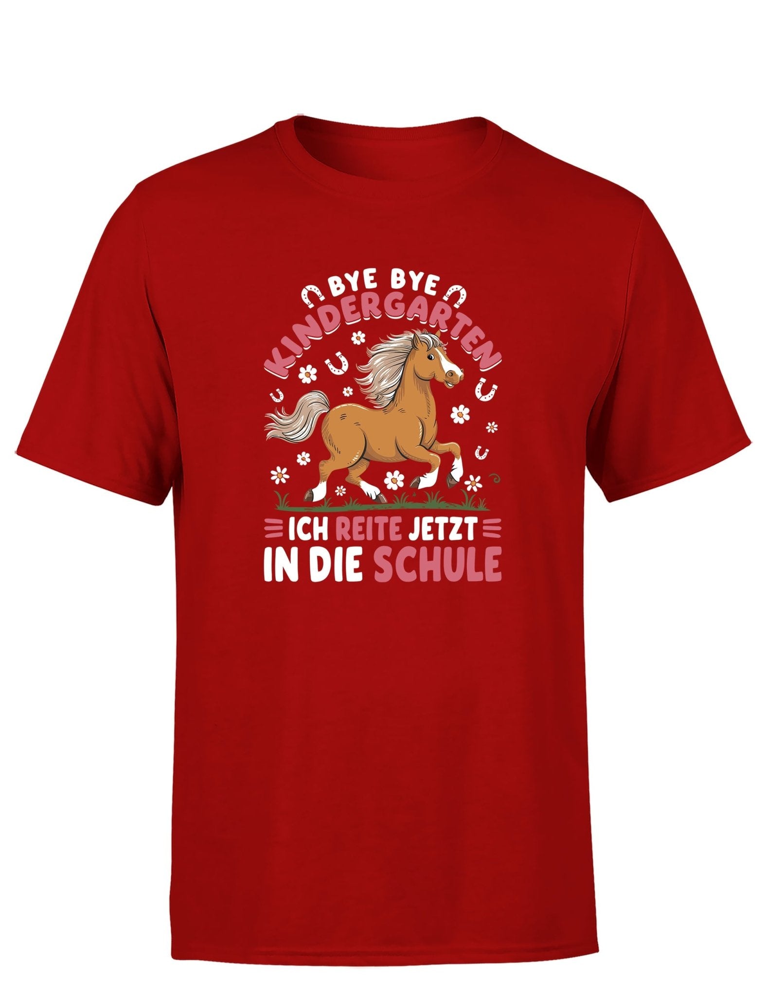 T-Shirt Bye Bye Kindergarten Pferd Schulanfang Shirt Kinder Mit Pferdemotiv - tshirtladen - T-Shirt