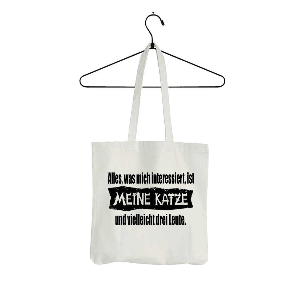 Tasche Alles, was mich interessiert, ist meine Katze und vielleicht drei Leute - Schwarzer - Kaffee