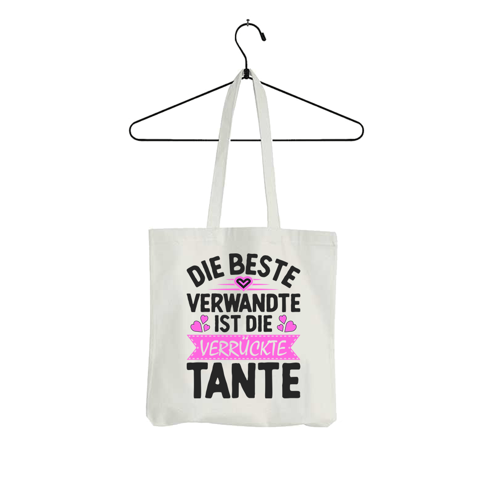 Tasche Die beste Verwandte ist die Tante - Schwarzer - Kaffee