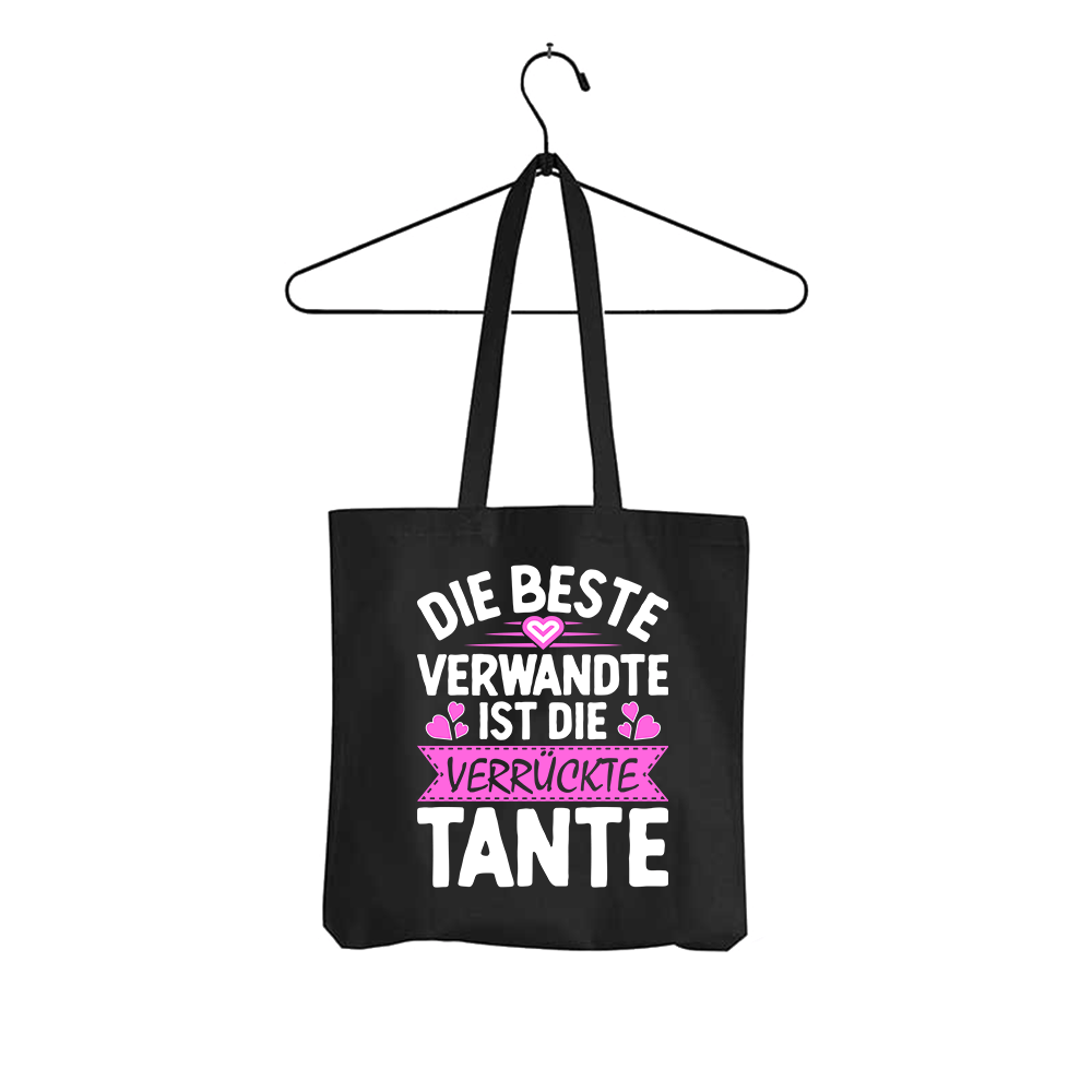 Tasche Die beste Verwandte ist die Tante - Schwarzer - Kaffee