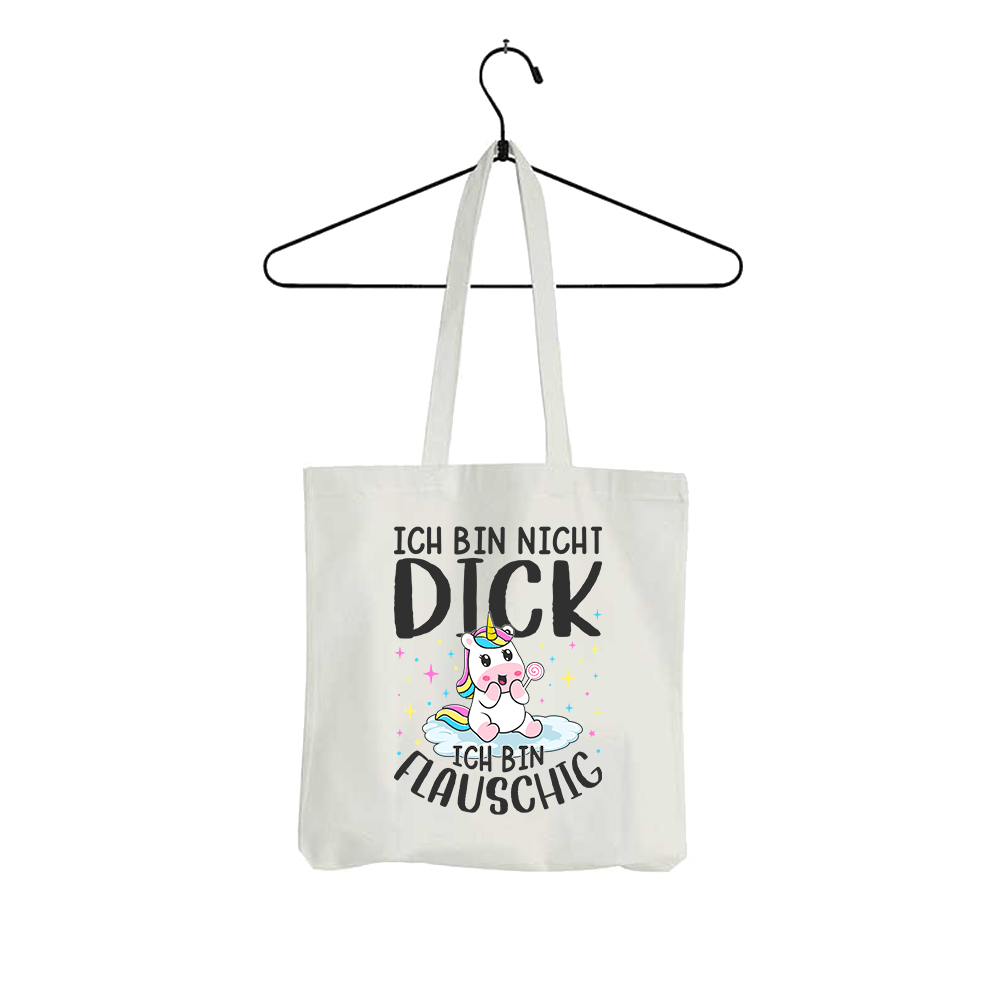 Tasche Ich bin nicht dick, ich bin flauschig - Schwarzer - Kaffee