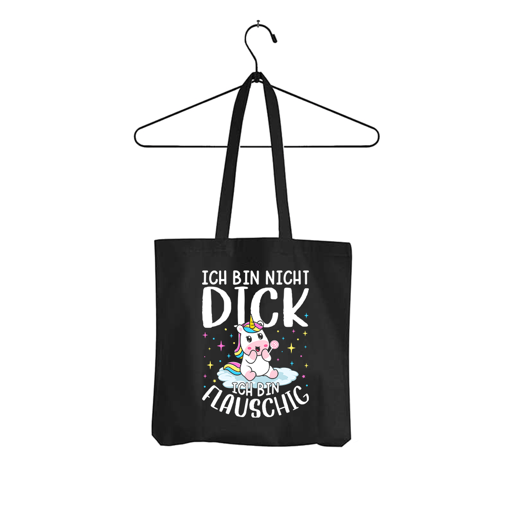 Tasche Ich bin nicht dick, ich bin flauschig - Schwarzer - Kaffee