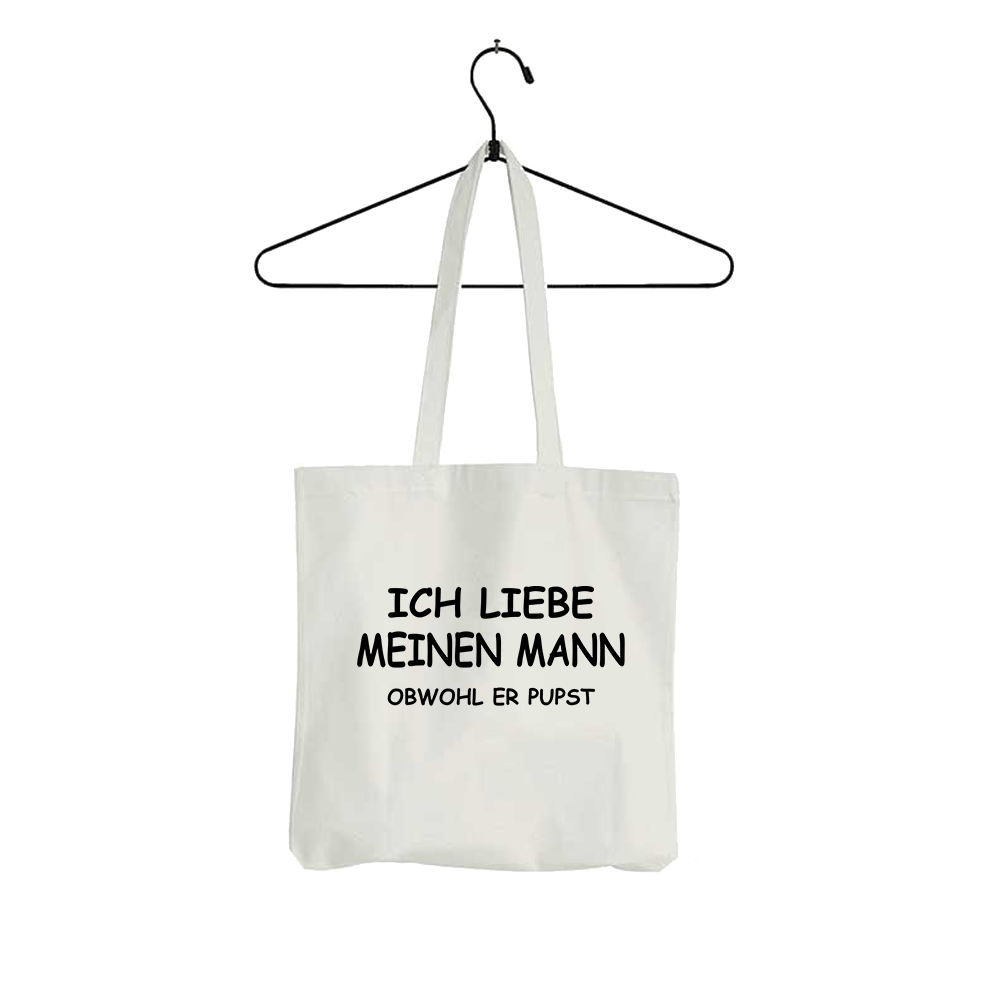 Tasche Ich liebe meinen Mann obwohl er Pupst - Schwarzer - Kaffee