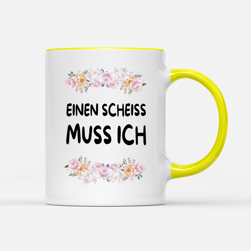 Tasse Blumen einen scheiss muss ich - Schwarzer - Kaffee