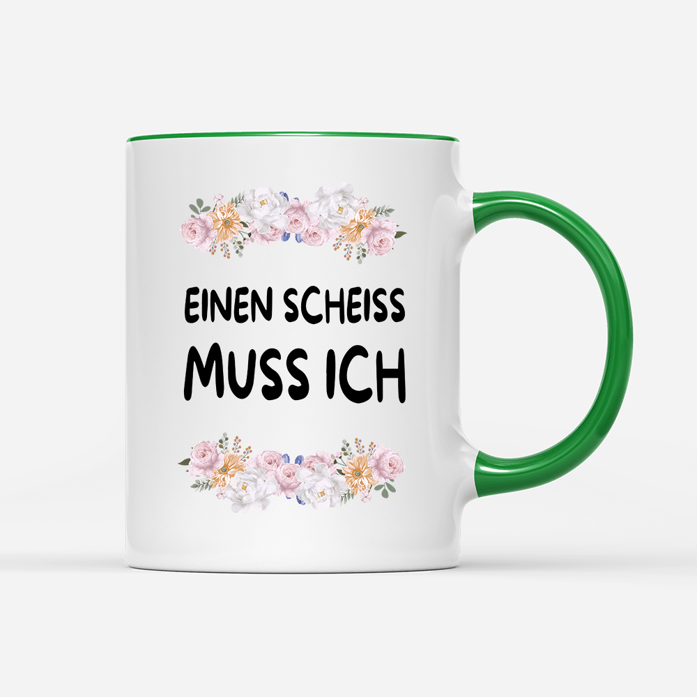 Tasse Blumen einen scheiss muss ich - Schwarzer - Kaffee