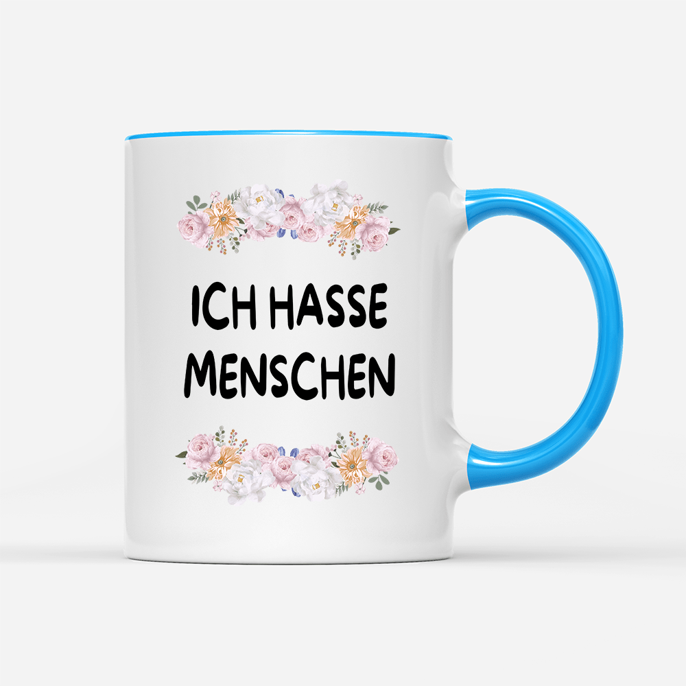 Tasse Blumen ich hasse Menschen - Schwarzer - Kaffee