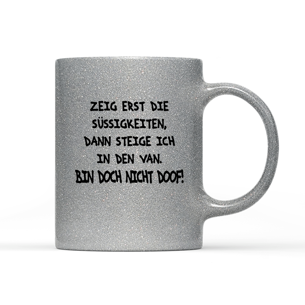 Tasse Glitzer Edition Bin doch nicht doof - Schwarzer - Kaffee