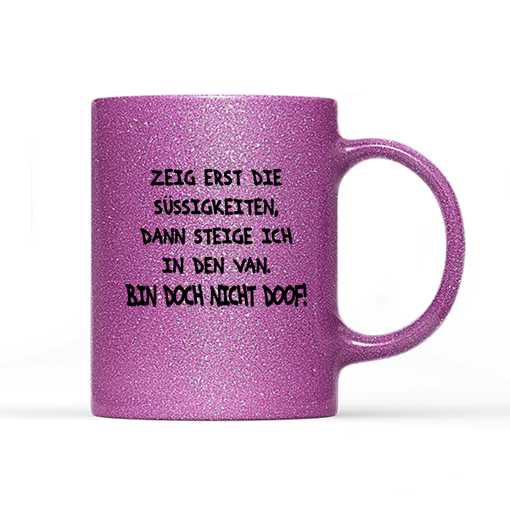 Tasse Glitzer Edition Bin doch nicht doof - Schwarzer - Kaffee