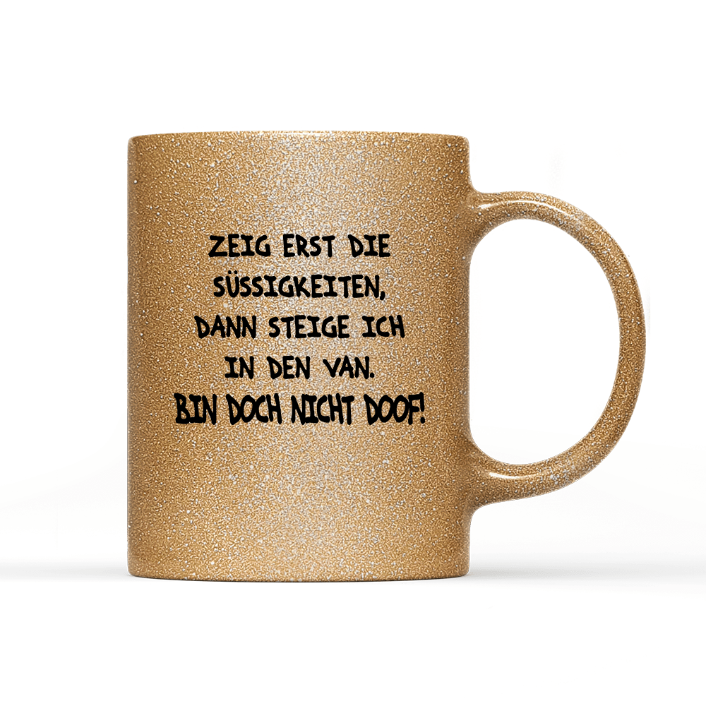 Tasse Glitzer Edition Bin doch nicht doof - Schwarzer - Kaffee