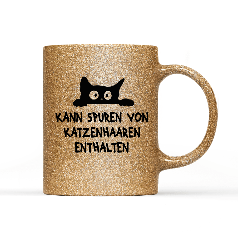 Tasse Glitzer Edition Kann spuren von Katzenhaaren enthalten - Schwarzer - Kaffee