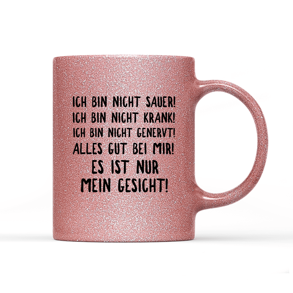 Tasse Glitzer Edition Mein Gesicht - Schwarzer - Kaffee