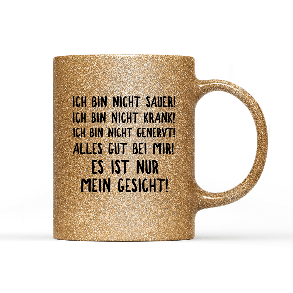 Tasse Glitzer Edition Mein Gesicht - Schwarzer - Kaffee