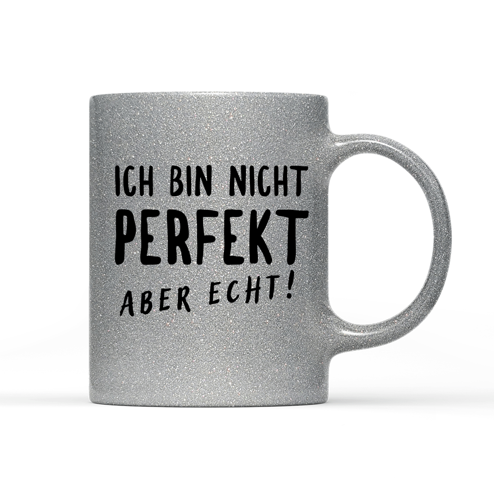 Tasse Glitzer Edition Nicht Perfekt - Schwarzer - Kaffee