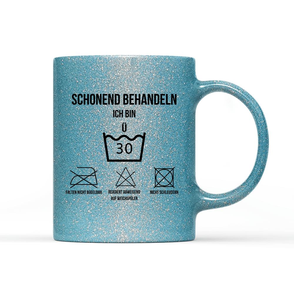 Tasse Glitzer Edition Schonend behandeln 30 - Schwarzer - Kaffee