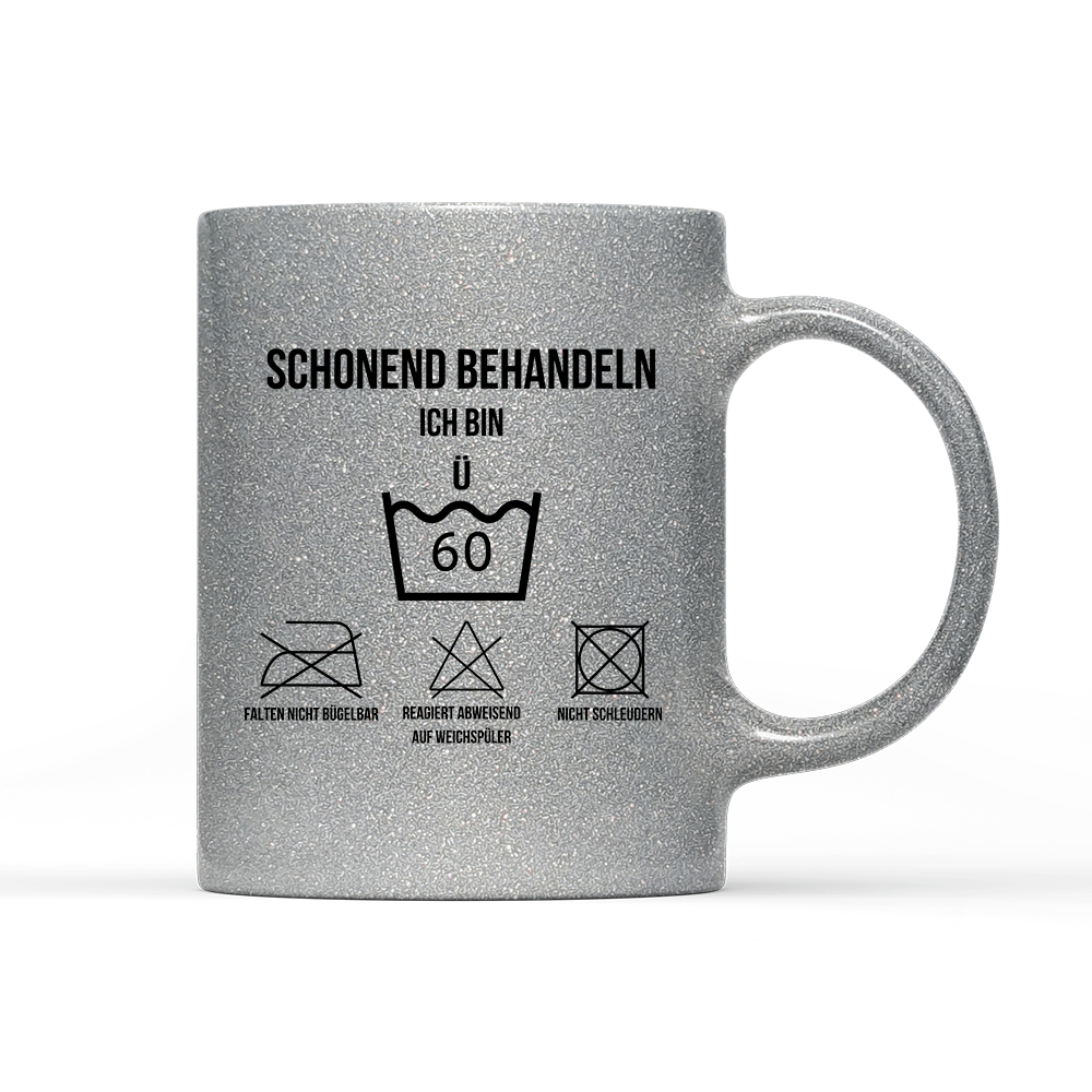 Tasse Glitzer Edition Schonend behandeln 60 - Schwarzer - Kaffee
