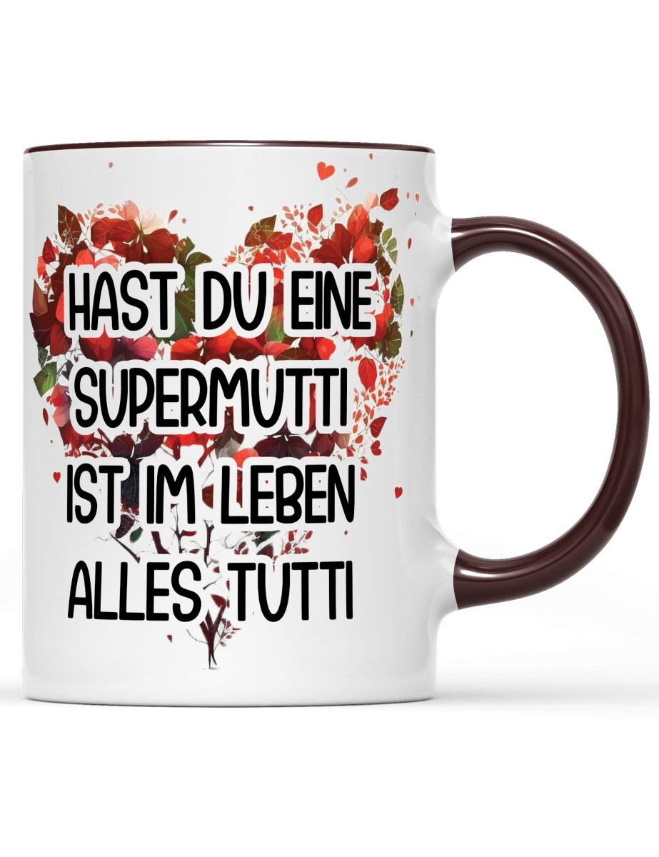 Tasse Hast du eine Supermutti ist im Leben alles tutti Muttertag Special - Schwarzer - Kaffee
