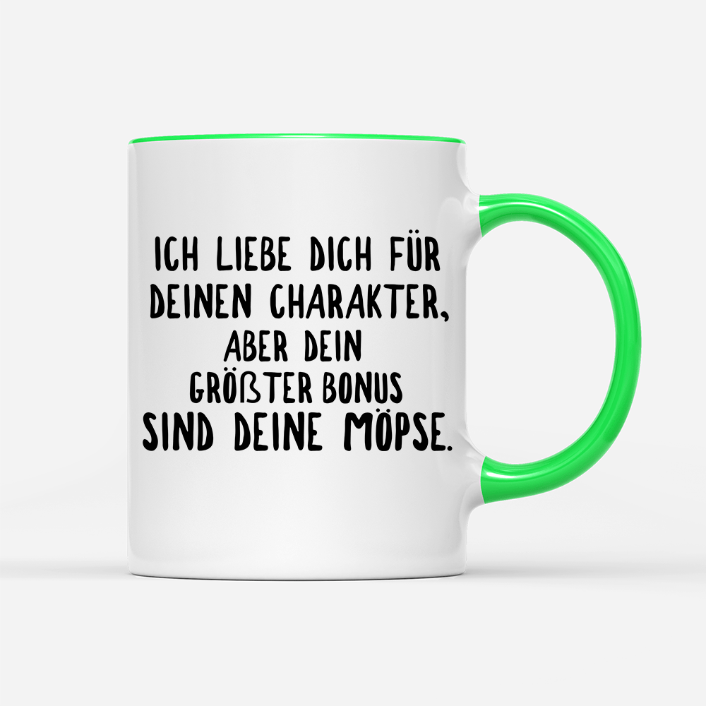 Tasse Ich liebe deinen Charakter Möpse - Schwarzer - Kaffee