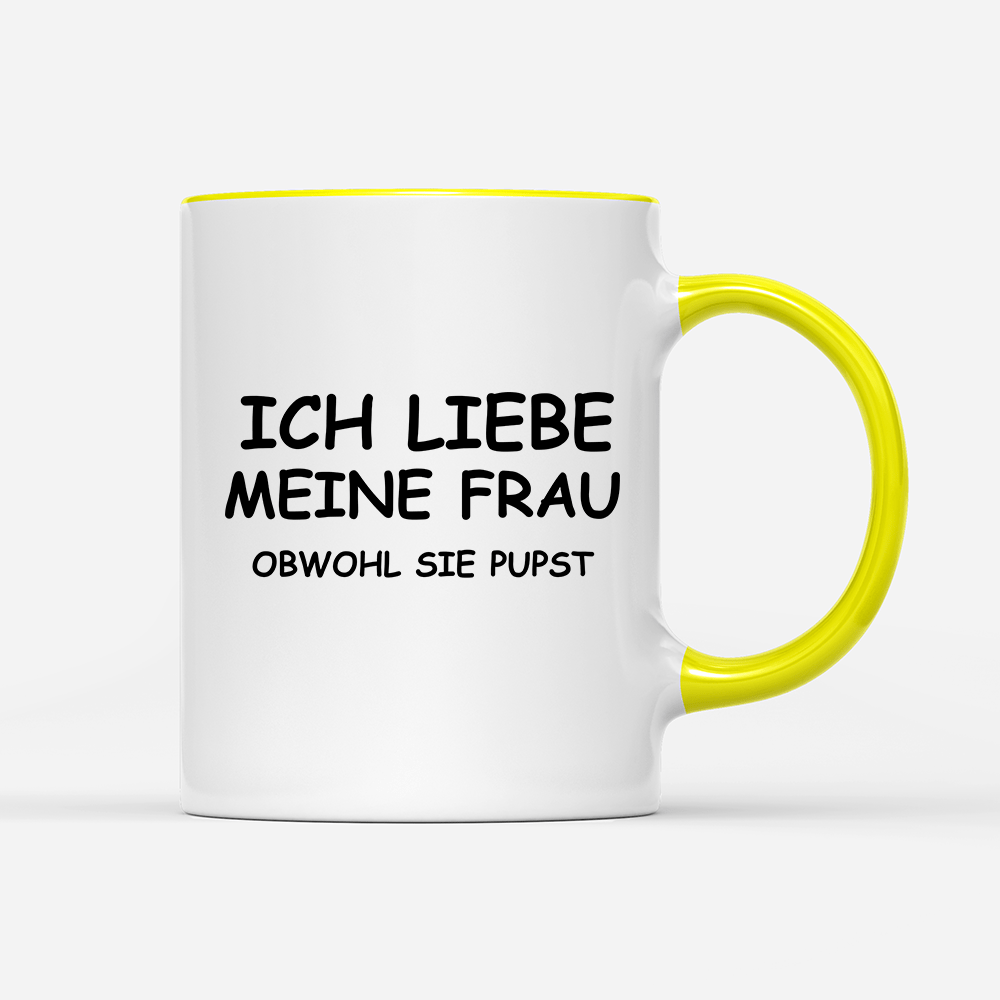 Tasse Ich liebe meine Frau obwohl sie pupst - Schwarzer - Kaffee