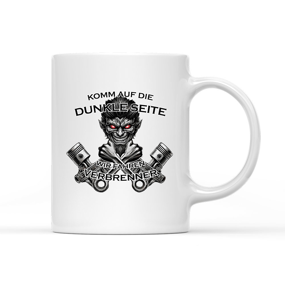 Tasse Komm auf die dunkle Seite. Wir fahren Verbrenner - Schwarzer - Kaffee