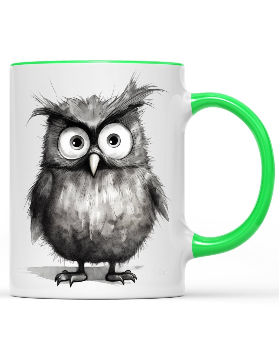 Tasse lustige Eule - Schwarzer - Kaffee