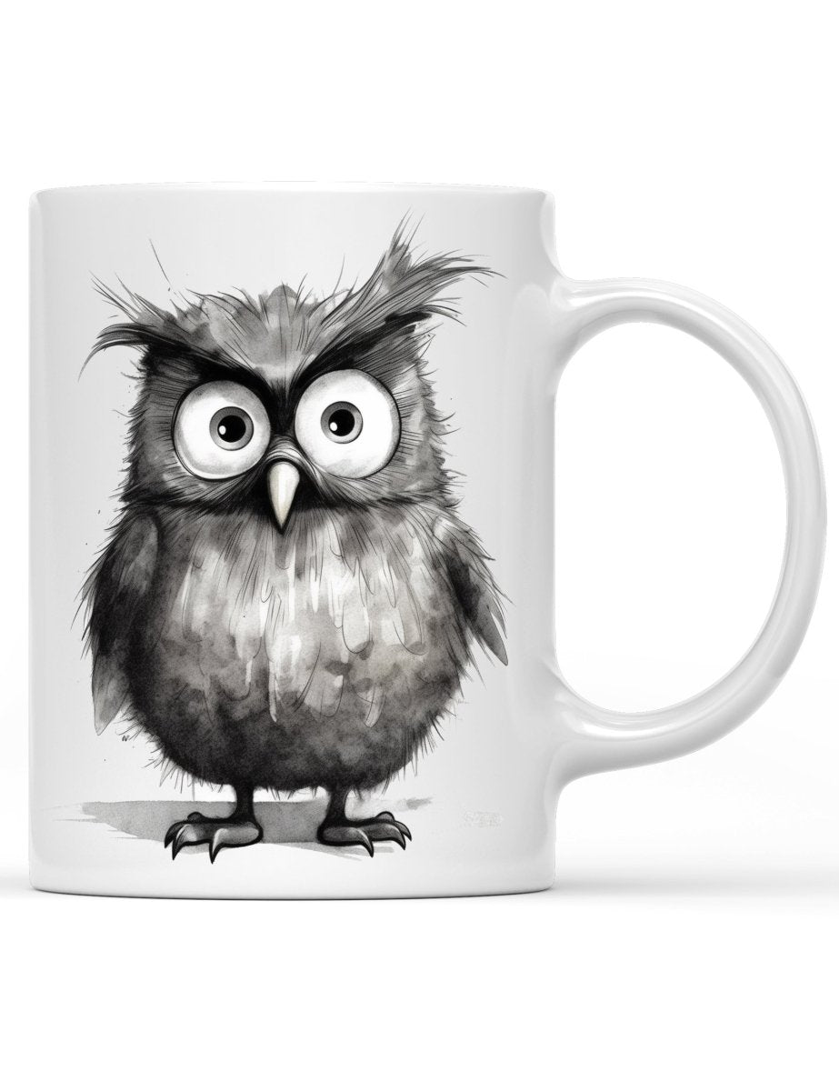 Tasse lustige Eule - Schwarzer - Kaffee