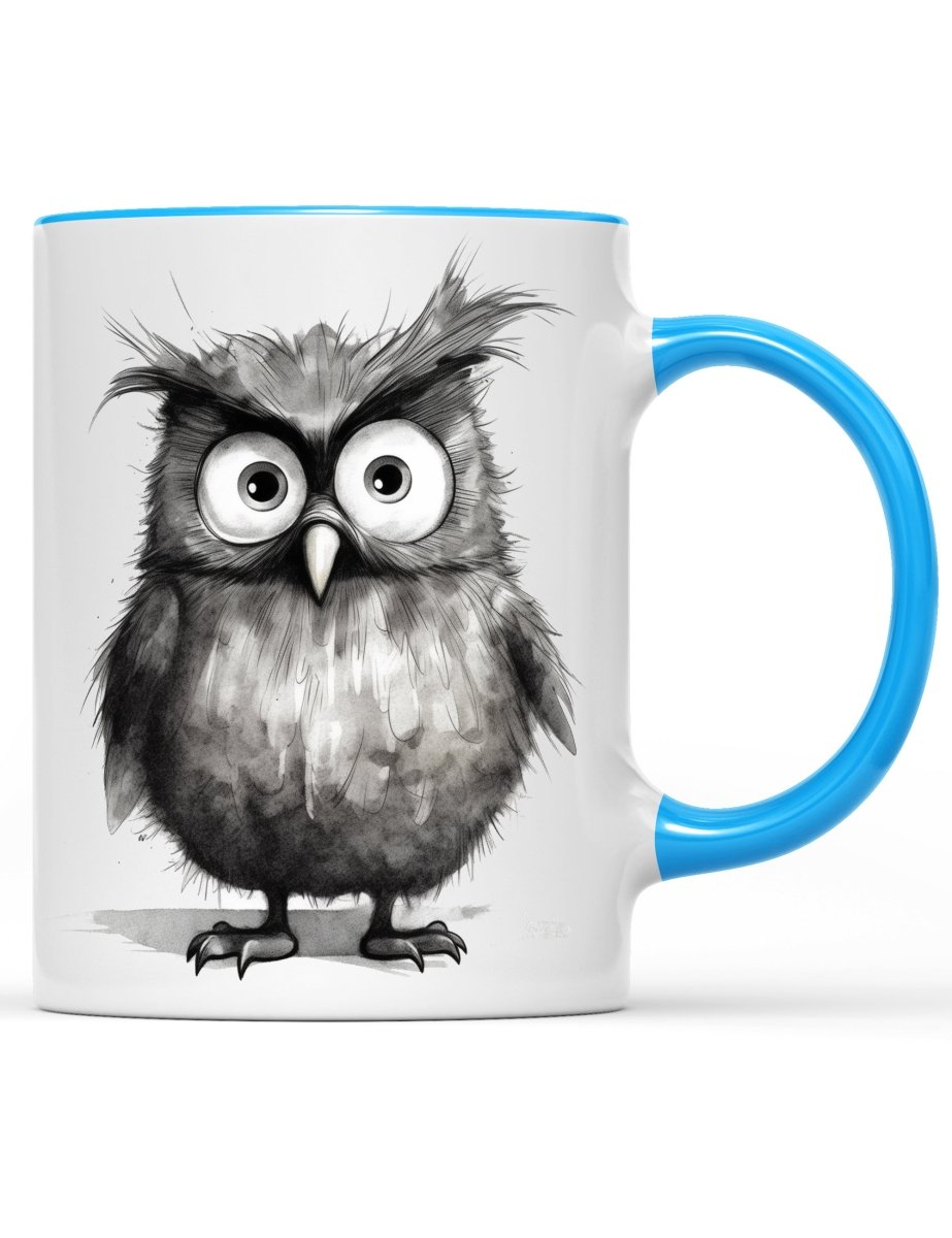 Tasse lustige Eule - Schwarzer - Kaffee