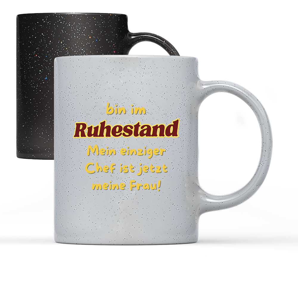 Tasse Magic Bin im Ruhestand mein einziger Chef ist jetzt meine Frau! - Schwarzer - Kaffee