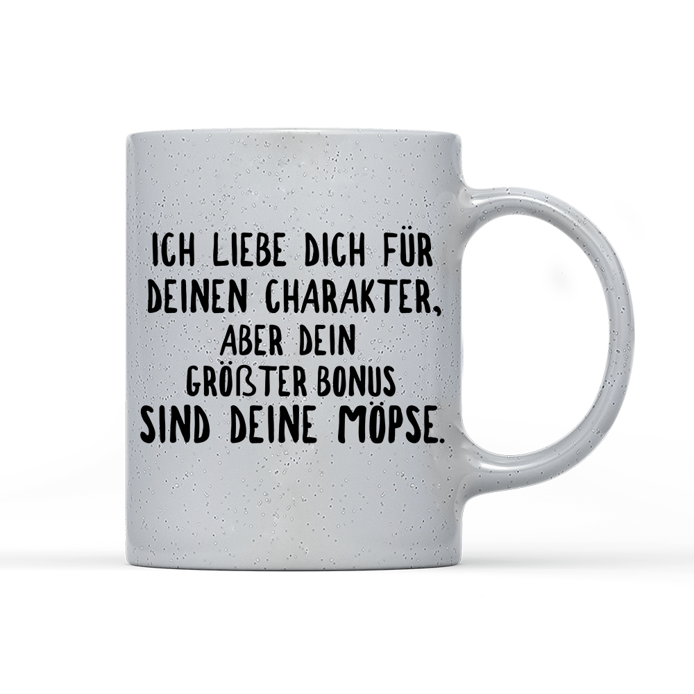 Tasse Magic Ich liebe deinen Charakter Möpse - Schwarzer - Kaffee