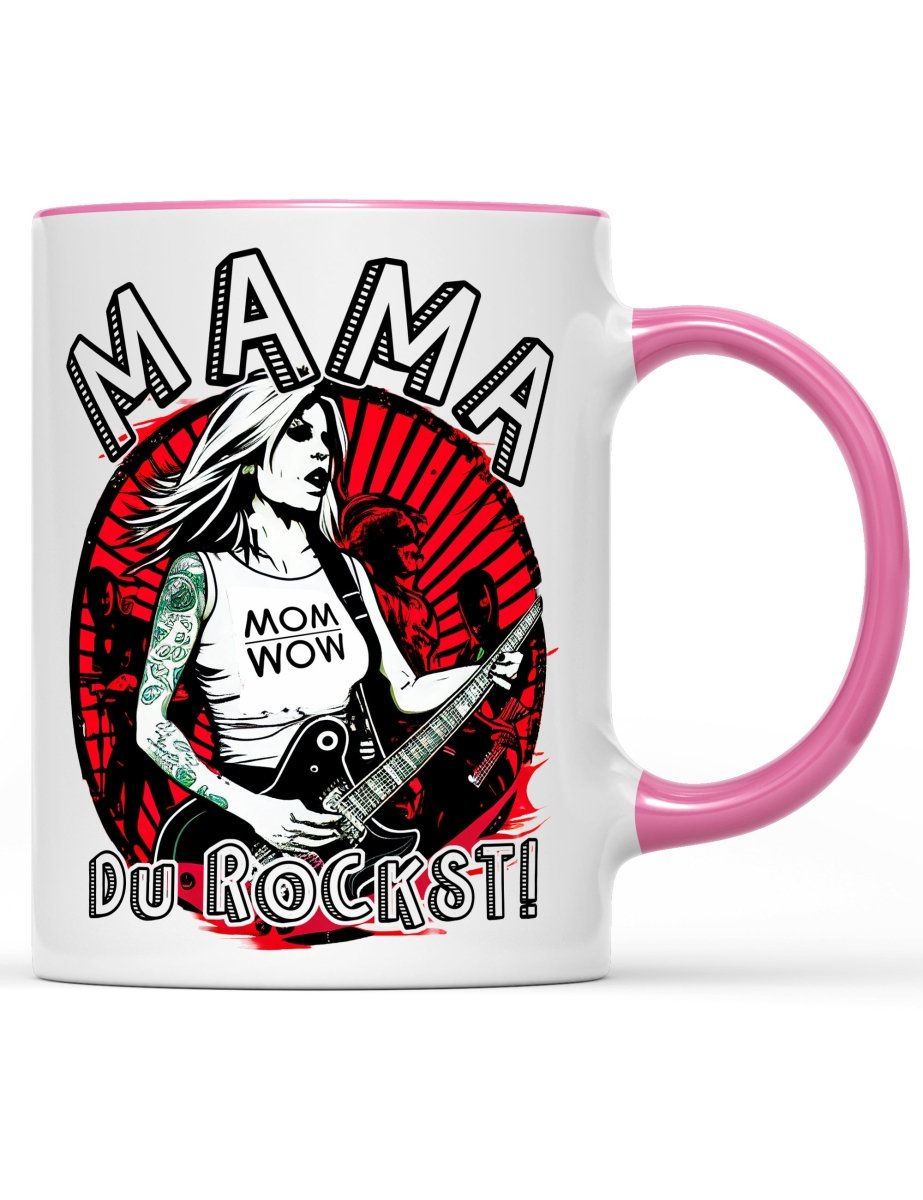 Tasse Mama du rockst! Muttertag Special - Schwarzer - Kaffee
