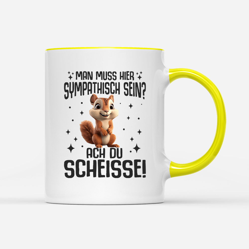 Tasse Man muss hier sympathisch sein - Schwarzer - Kaffee