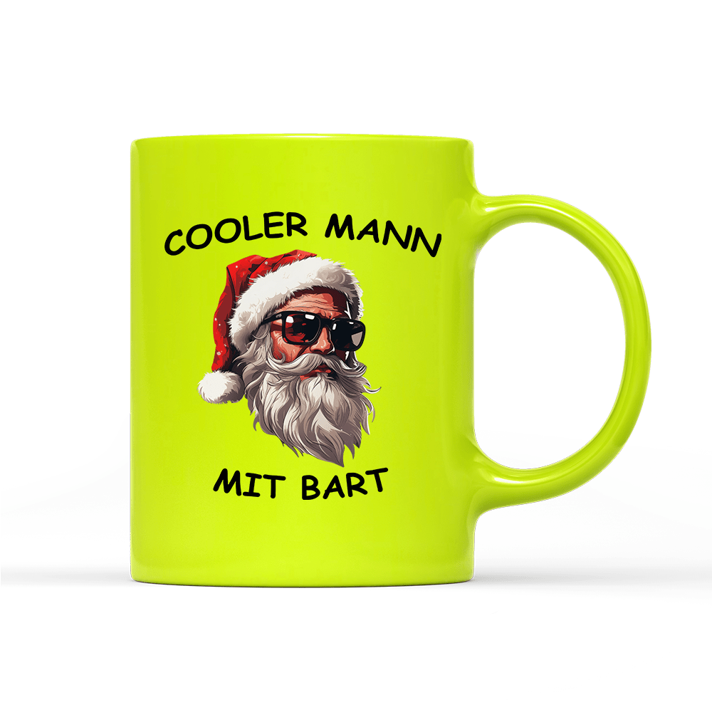 Tasse Neon Cooler Mann mit Bart - Schwarzer - Kaffee