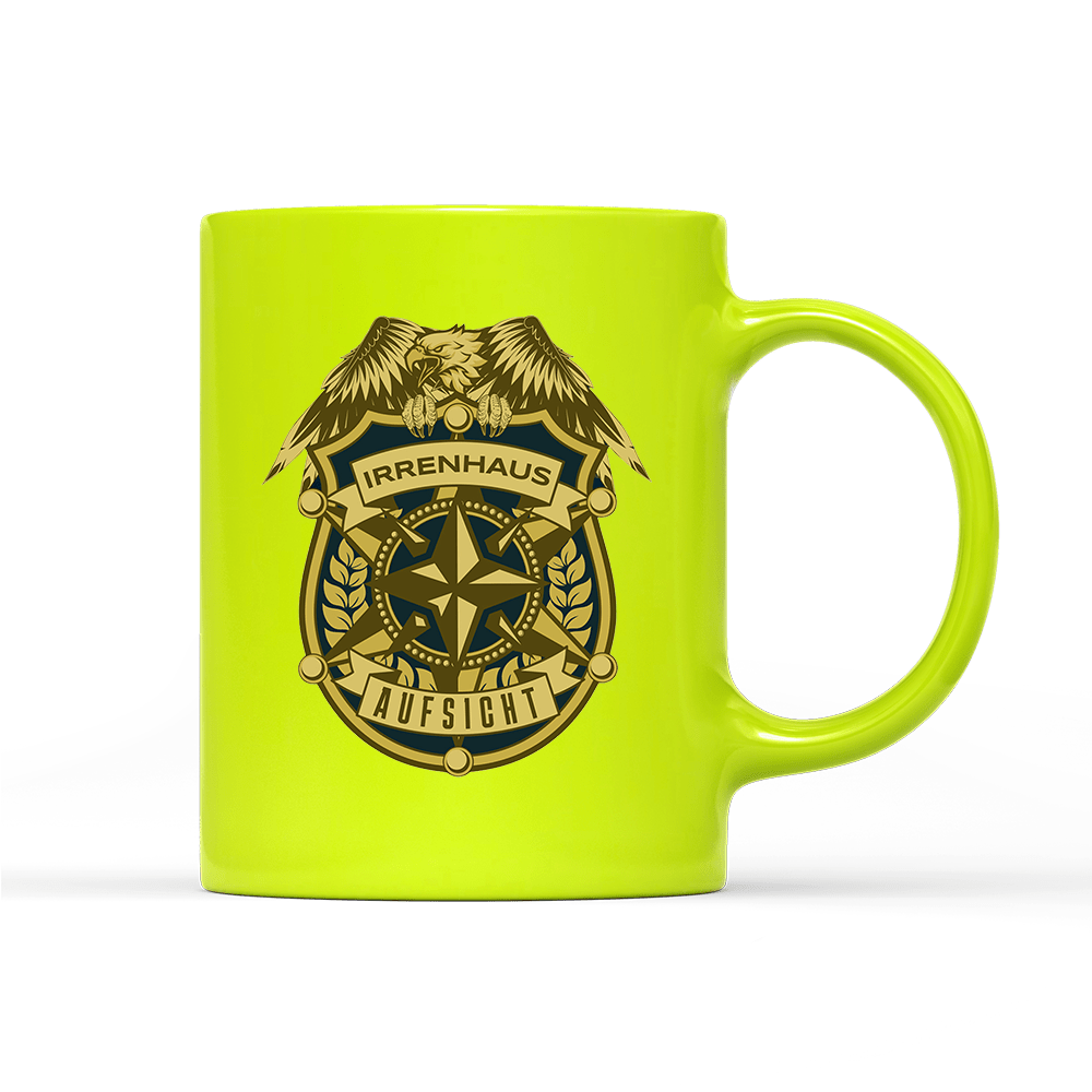 Tasse Neon Irrenhaus Aufsicht - Schwarzer - Kaffee