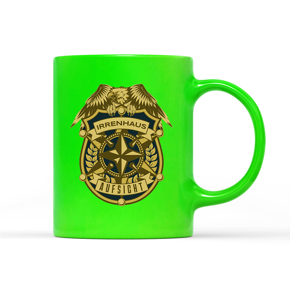 Tasse Neon Irrenhaus Aufsicht - Schwarzer - Kaffee