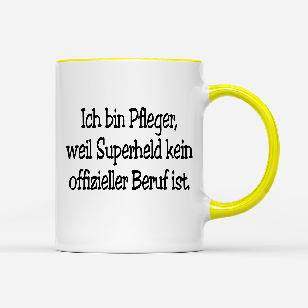 Tasse Pfleger, weil Superheld kein offizieller Beruf ist. - Schwarzer - Kaffee