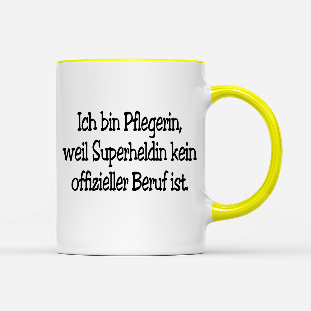 Tasse Pflegerin, weil Superheldin kein offizieller Beruf ist. - Schwarzer - Kaffee
