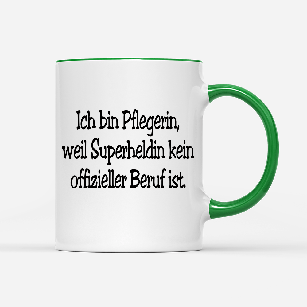 Tasse Pflegerin, weil Superheldin kein offizieller Beruf ist. - Schwarzer - Kaffee