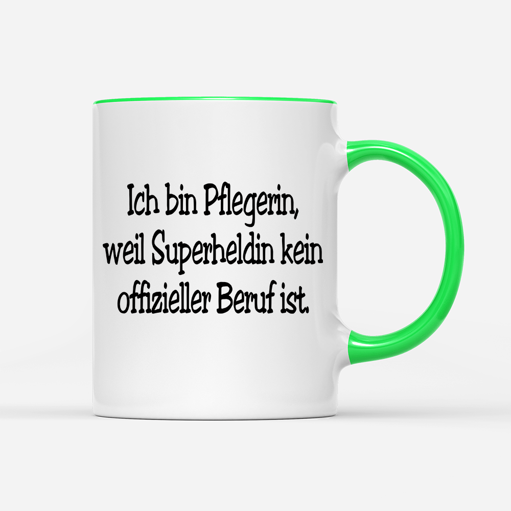 Tasse Pflegerin, weil Superheldin kein offizieller Beruf ist. - Schwarzer - Kaffee
