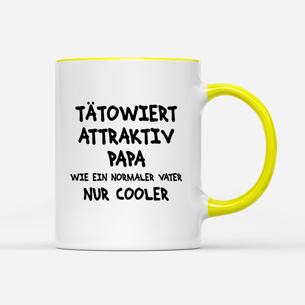 Tasse Tätowiert attraktiv Papa - Schwarzer - Kaffee