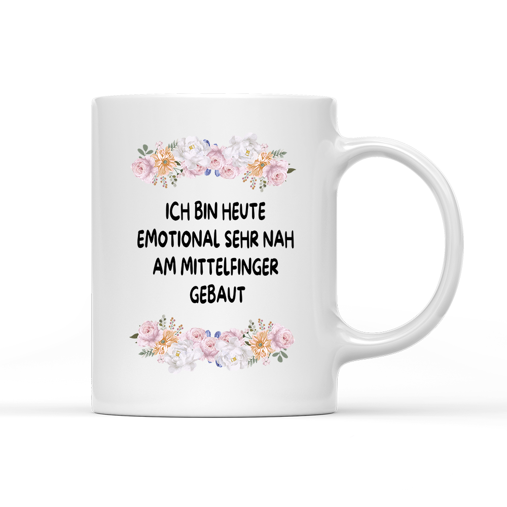 Tasse Blumen Emotional sehr nah am Mittelfinger