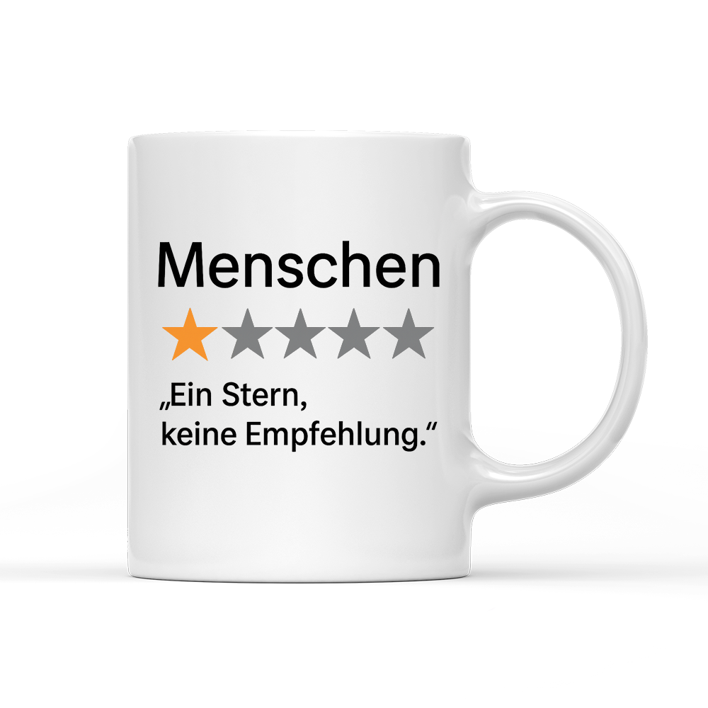 Tasse Menschen ein Stern, keine Empfehlung