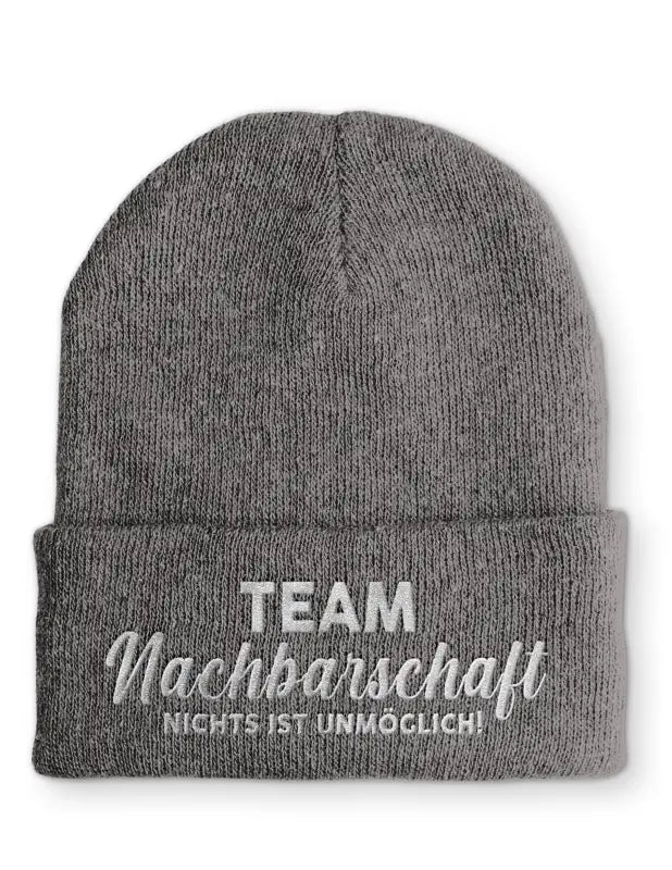 Team Nachbarschaft Statement Beanie Mütze mit Spruch - tshirtladen - Mütze