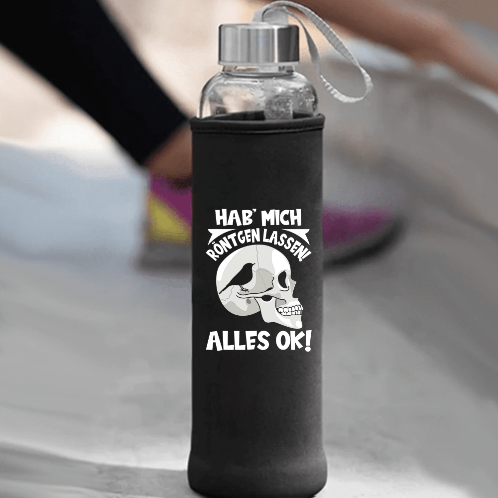 Trinkflasche Hab mich röntgen lassen - Schwarzer - Kaffee