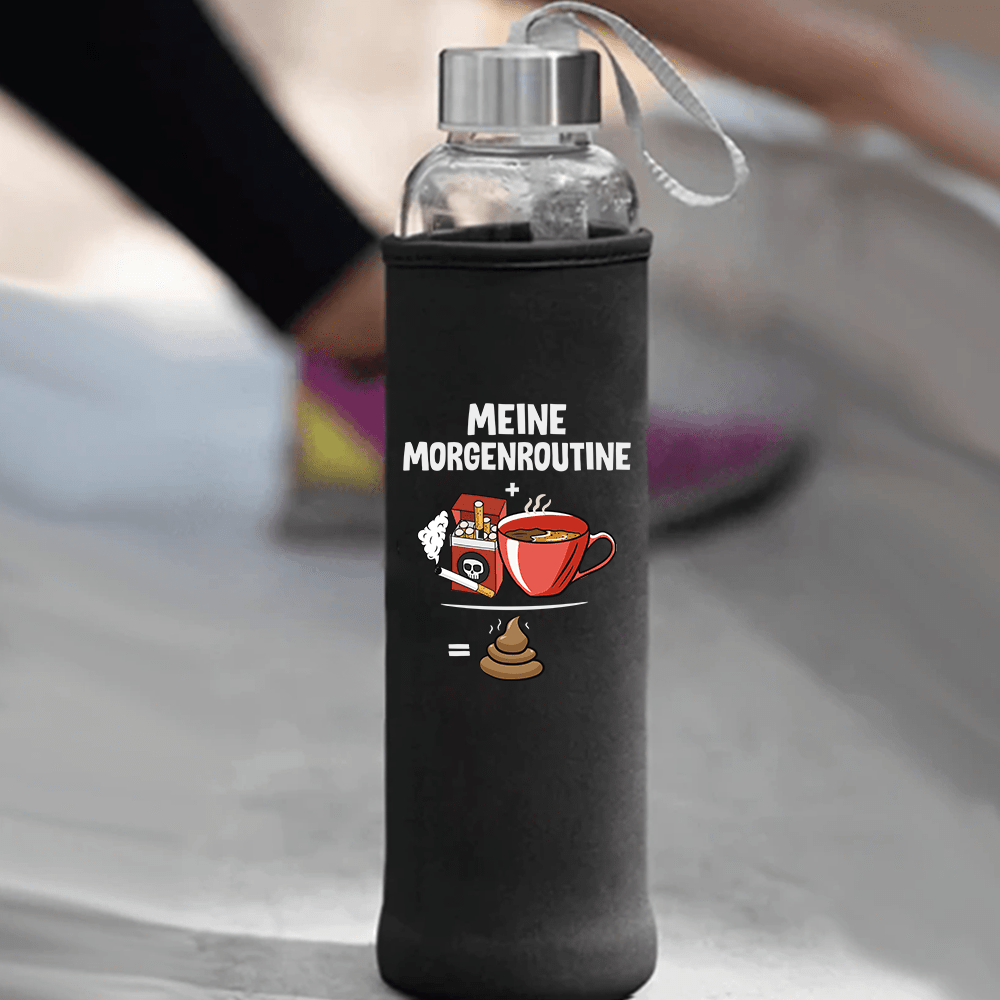 Trinkflasche Meine Morgenroutine - Schwarzer - Kaffee