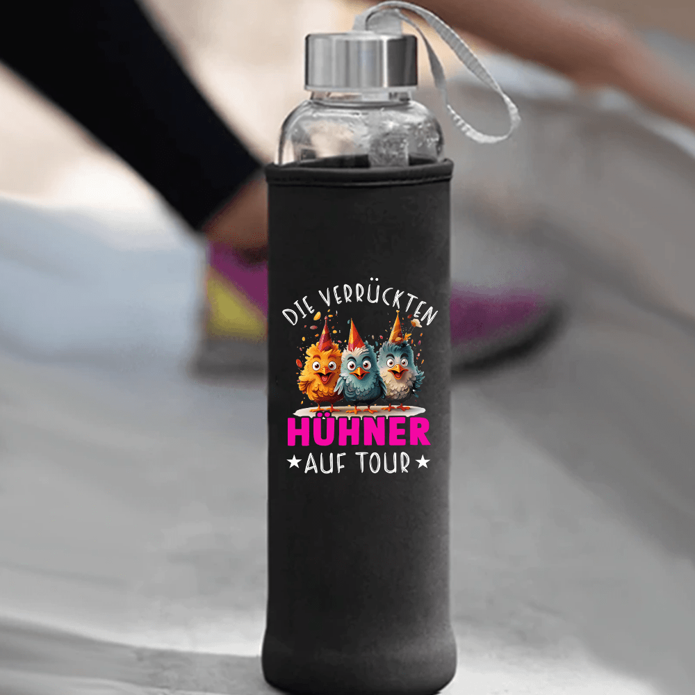 Trinkflasche Verrückte Hühner - Schwarzer - Kaffee