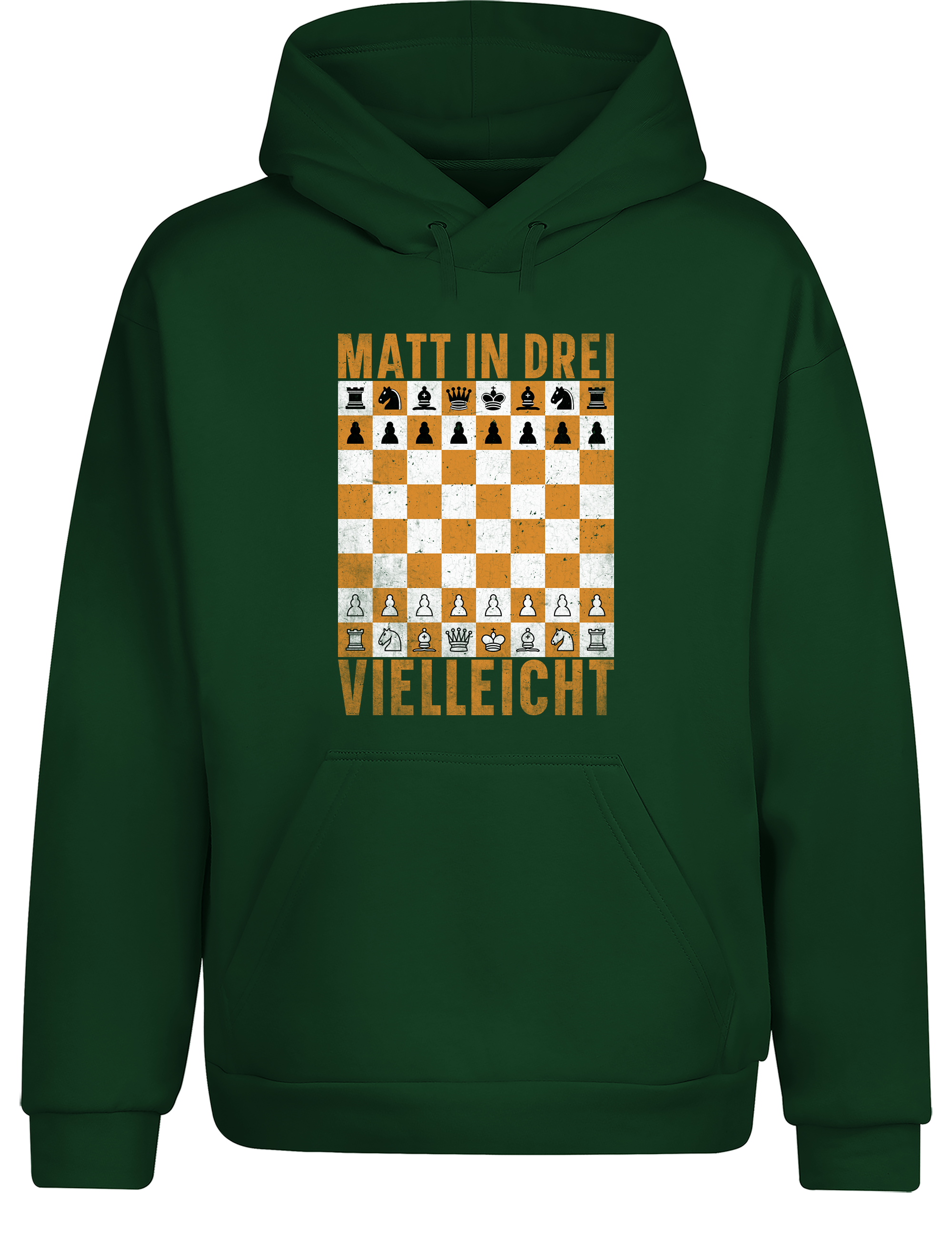 Matt in drei vielleicht – Hoodie im Retro-Stil | Perfekter Kapuzenpullover für Schachspieler, Turniere, Freizeit & als Geschenkidee
